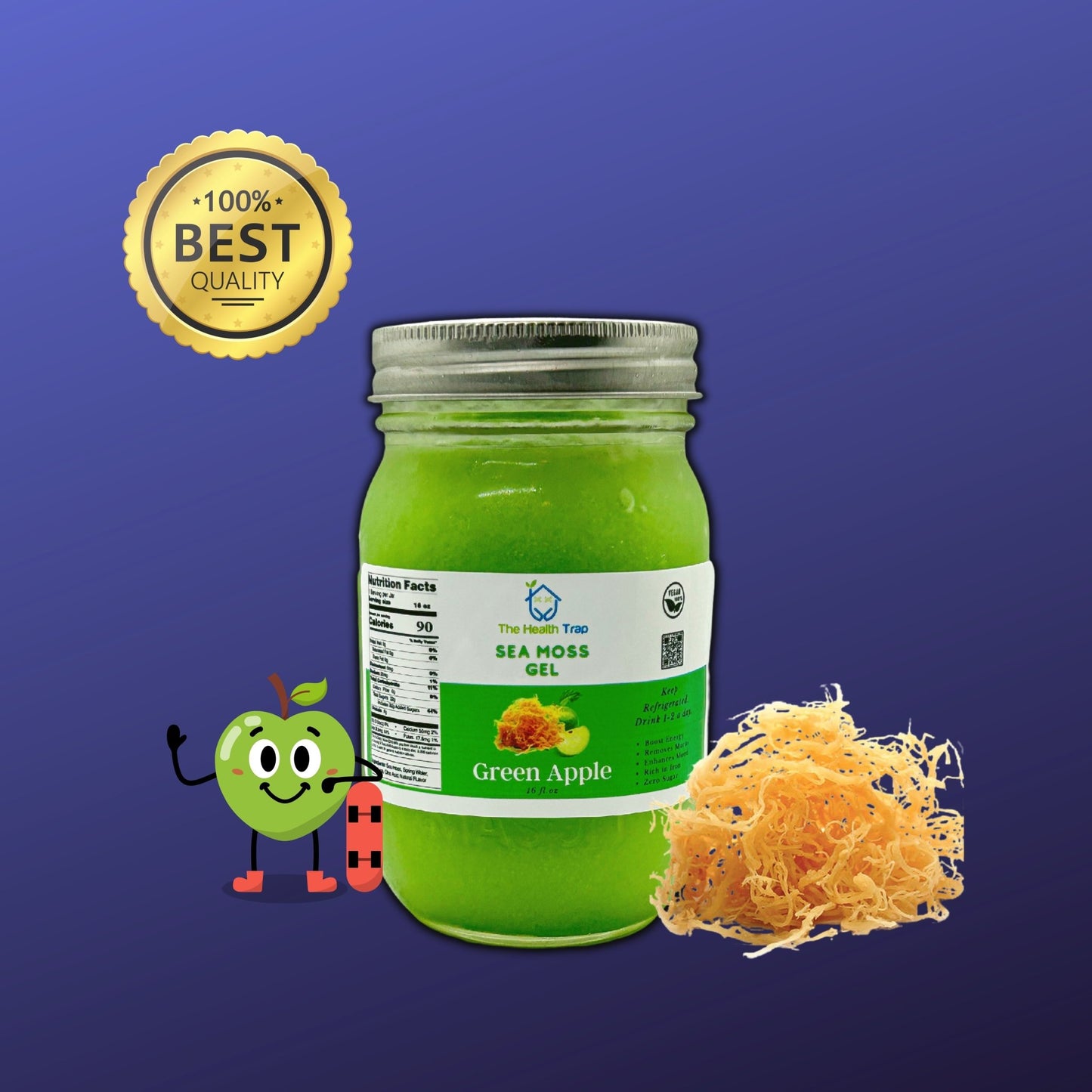 16 oz Fruit Infused Sea Moss Gel - The Health Trap
