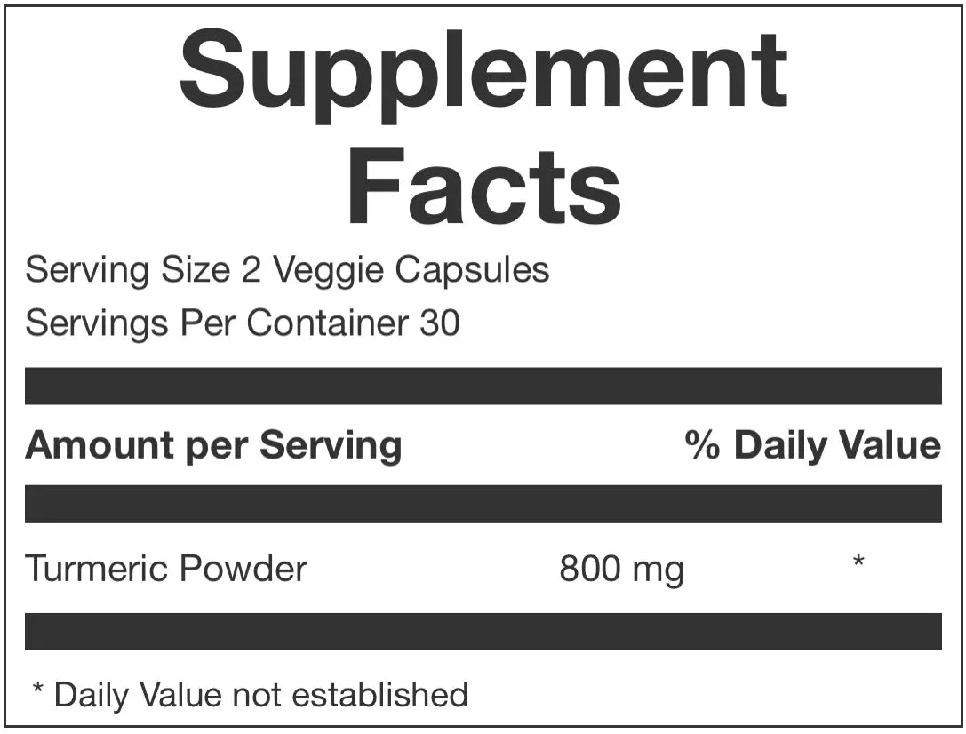 Turmeric Capsules 800mg, Dietary Supplement Anti-Inflammatory - The Health Trap