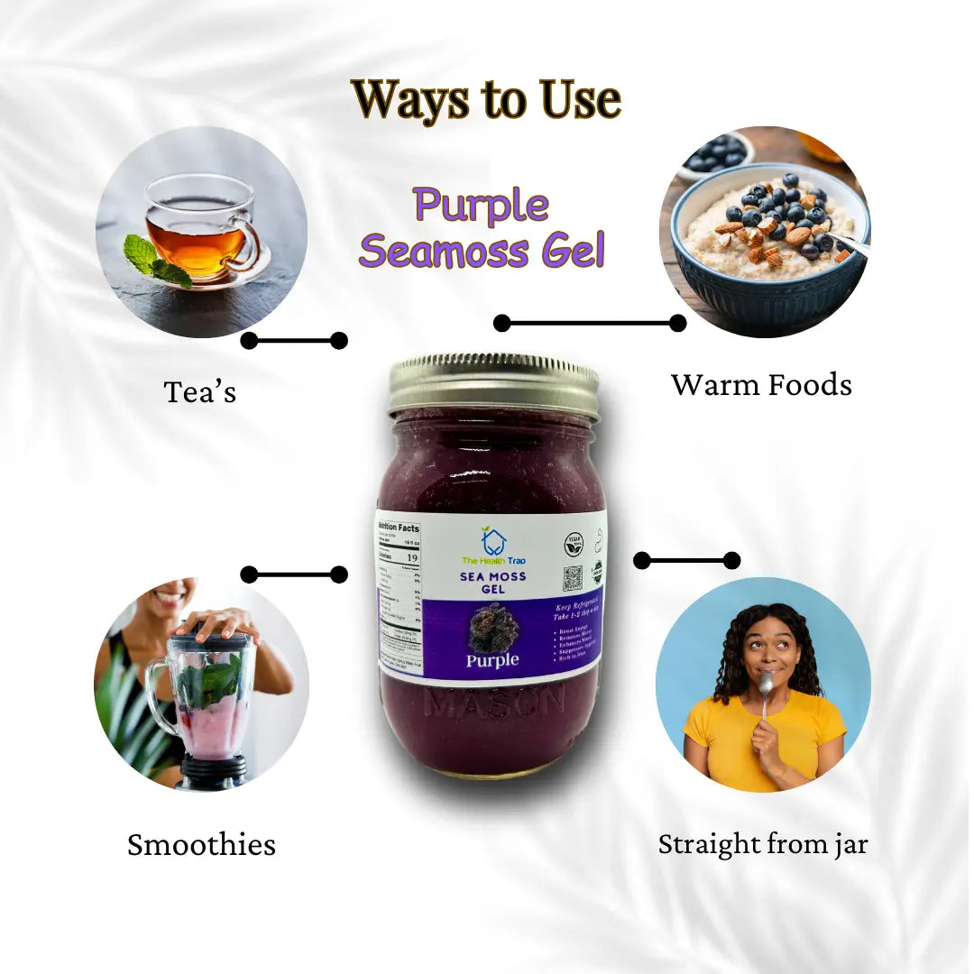 Purple Sea Moss Gel for Health Improvement, 92 Vitamin and Minerals - The Health Trap