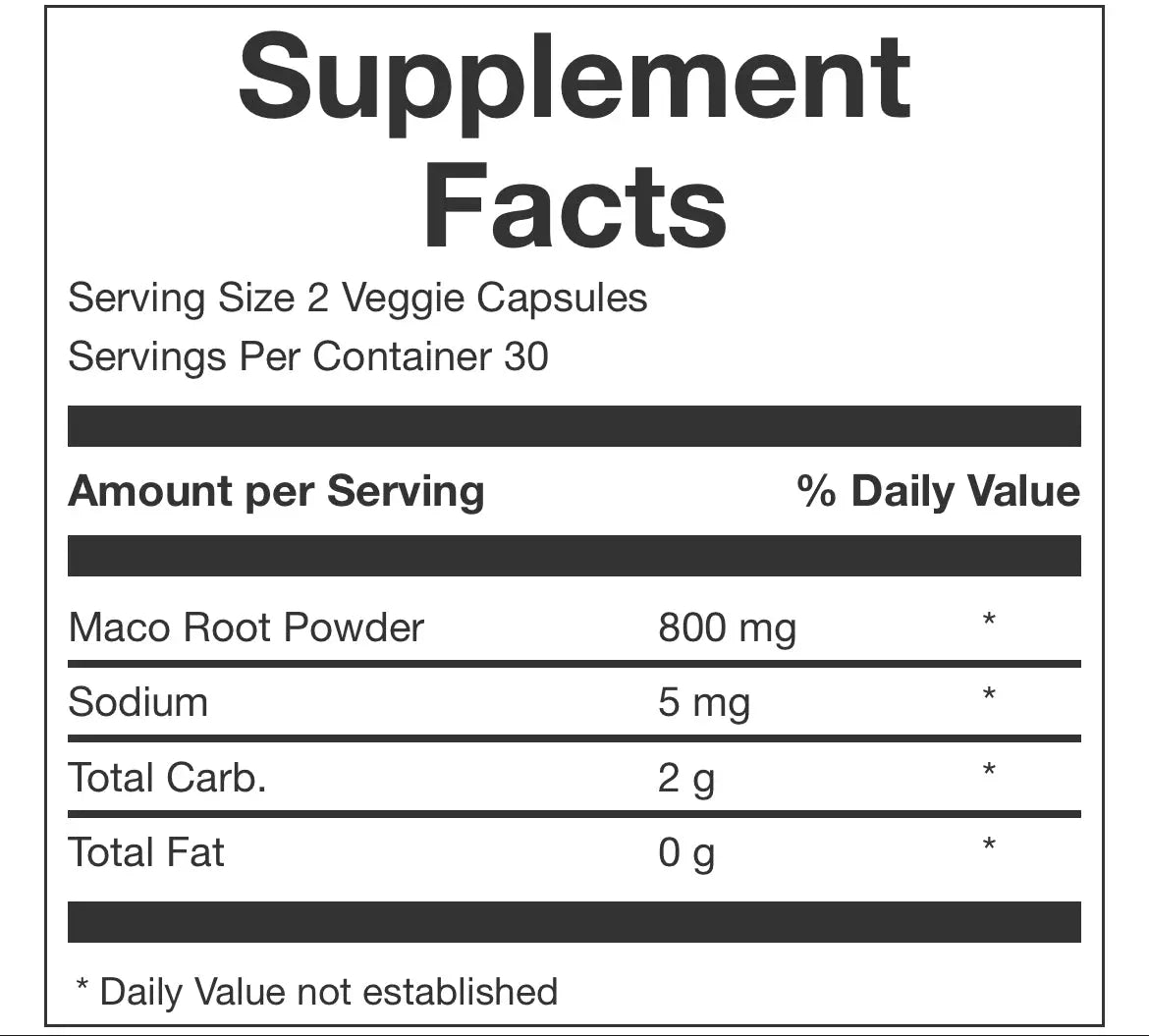 Maca Root - 60ct (800mg) - The Health Trap